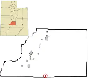 Location in Sevier County and the state of Utah.