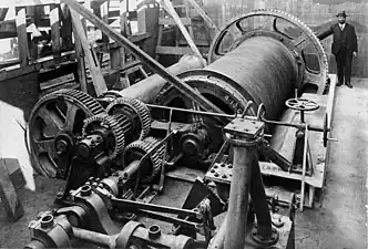 Hauling machinery at the Patent Slip