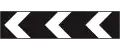 Sharp deviation to the left (right if chevrons are reversed) Road