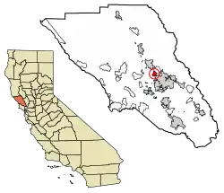 Location of Fulton in Sonoma County, California