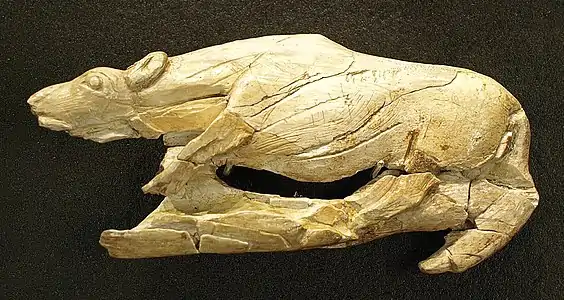 Creeping Hyena, c. 12–17,000 BP, mammoth ivory, found in La Madeleine, France