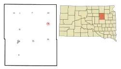 Location in Spink County and the state of South Dakota