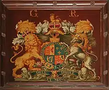 Hanoverian Royal Arms in the church at Begbrooke, Oxfordshire