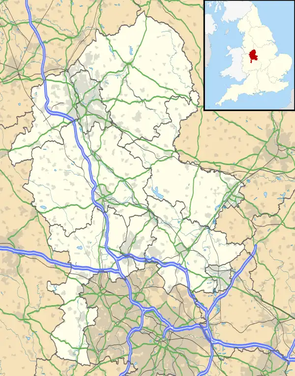 Onecote is located in Staffordshire