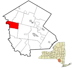 Location of Delaware in Sullivan County, New York