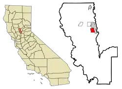 Location in Sutter County and the state of California