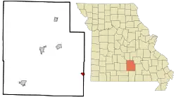 Location of Summersville, Missouri