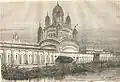 Dakshineshwar Kali Temple, in a wood engraving from 'Le Tour du Monde', c. 1874.