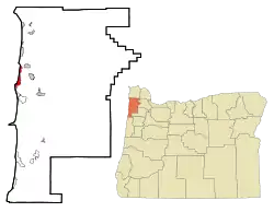 Location of Cape Meares, Oregon