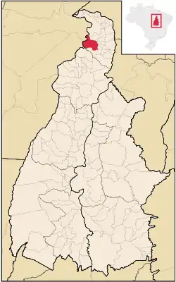 Location in Tocantins state