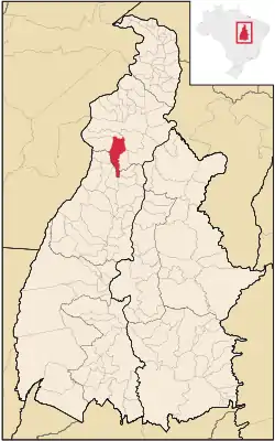 Location in Tocantins state