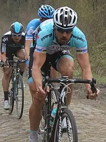 Tom Boonen, Johan Vansummeren and Bernhard Eisel