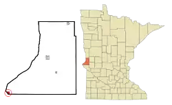 Location of Browns Valleywithin Traverse County, Minnesota