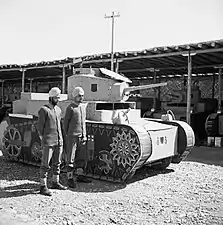 Indian camouflage unit with dummy Stuart tank in Baghdad