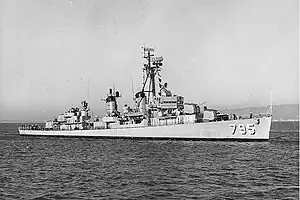 USS Preston (DD-795) Off the San Francisco Bay Naval Shipyard, Hunters Point, California, 22 October 1966.
