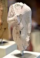 Unfinished statuette of an Amarna pharaoh. From Egypt, Amarna, House P47.2, Neues Museum, Berlin