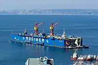 Floating drydock Valparaíso III of the company SOCIBER, 1983