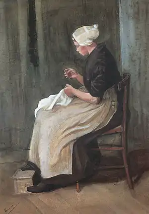 Woman Sewing Watercolor1881-82P. and N. de Boer Foundation, Amsterdam (F869)