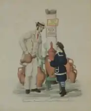 Water vendor in Rossio Square, 1877.