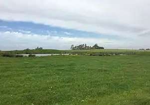 Crater of the 1917 deep mine fired at Kruisstraat, view towards the Spanbroekmolen crater