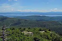 View east from old fire tower atop Poke-O-Moonshine Mountain in Chesterfield, NY: 2008