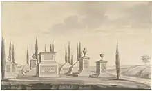 View of the burial ground at Bangalore - Select Views in Mysore, the country of Tippoo Sultan by Robert Home (1752-1834)