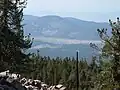 Looking 3,000 feet (910&nbsp;m) down into Big Bear Valley from the summit