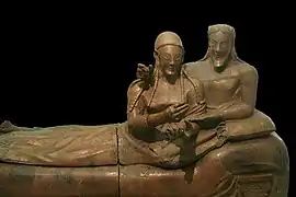Etruscan "Sarcophagus of the Spouses", at the National Etruscan Museum, c 520 BCE