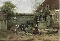A Grey Morning in a Breton Farmyard, before 1884