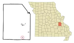 Location of Caledonia, Missouri