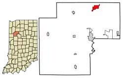 Location of Buffalo in White County, Indiana.