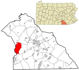 Location in York County and the state of Pennsylvania.